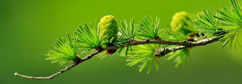 A conifer branch with fresh green needles
